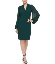 Vince Camuto Womens Crepe Chiffon Balloon Bodycon Dress