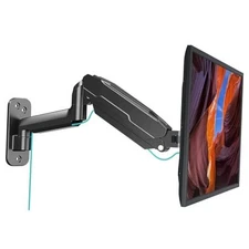  Single Monitor Wall Mount for 13 to 32 Inch Computer Screens, Gas Spring Black
