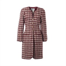 Chanel Coco Button Wool coats 36 Ladies' Red 21331 Tweed With hanger