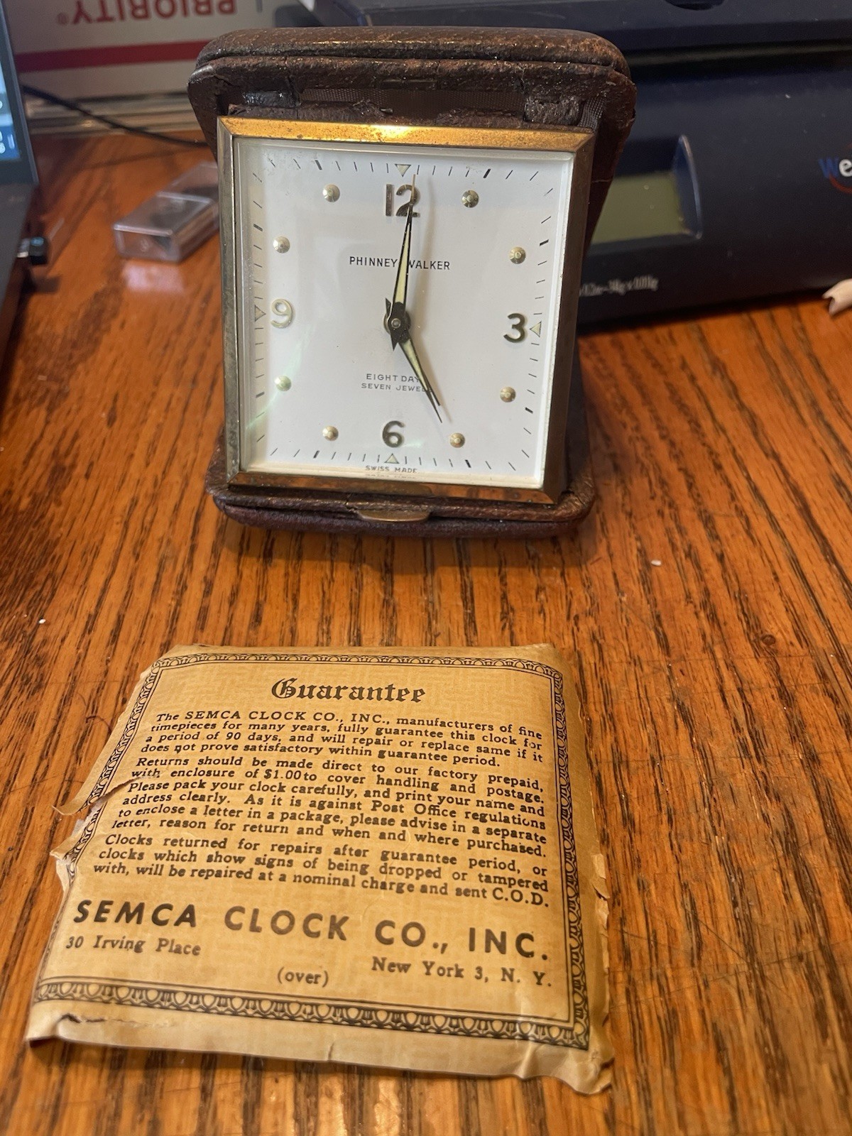 VTG 1950s Phinney-Walker 8-Day 7-Jewel Folding Travel Alarm Clock – Swiss Mvmnt