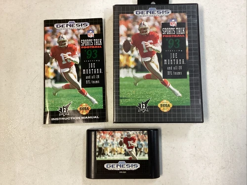 NFL Sports Talk Football '93 Starring Joe Montana Sega Genesis 1992 CIB Manual B