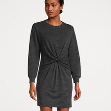 Stitchdop Quarantine Heathered Twist-Front Dress, M