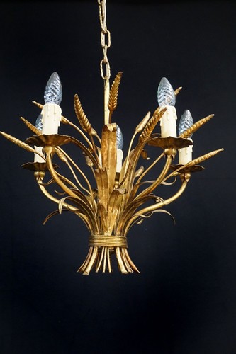 Hängelampe Kronleuchter Deckenlampe vergoldet Hans Kögl um 1960-70 - Imagen 2 de 7