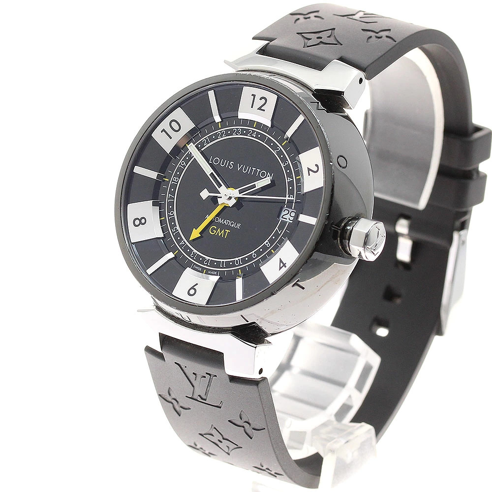 Louis Vuitton Tambour Q113K Black GMT Automatic Men's… - Gem