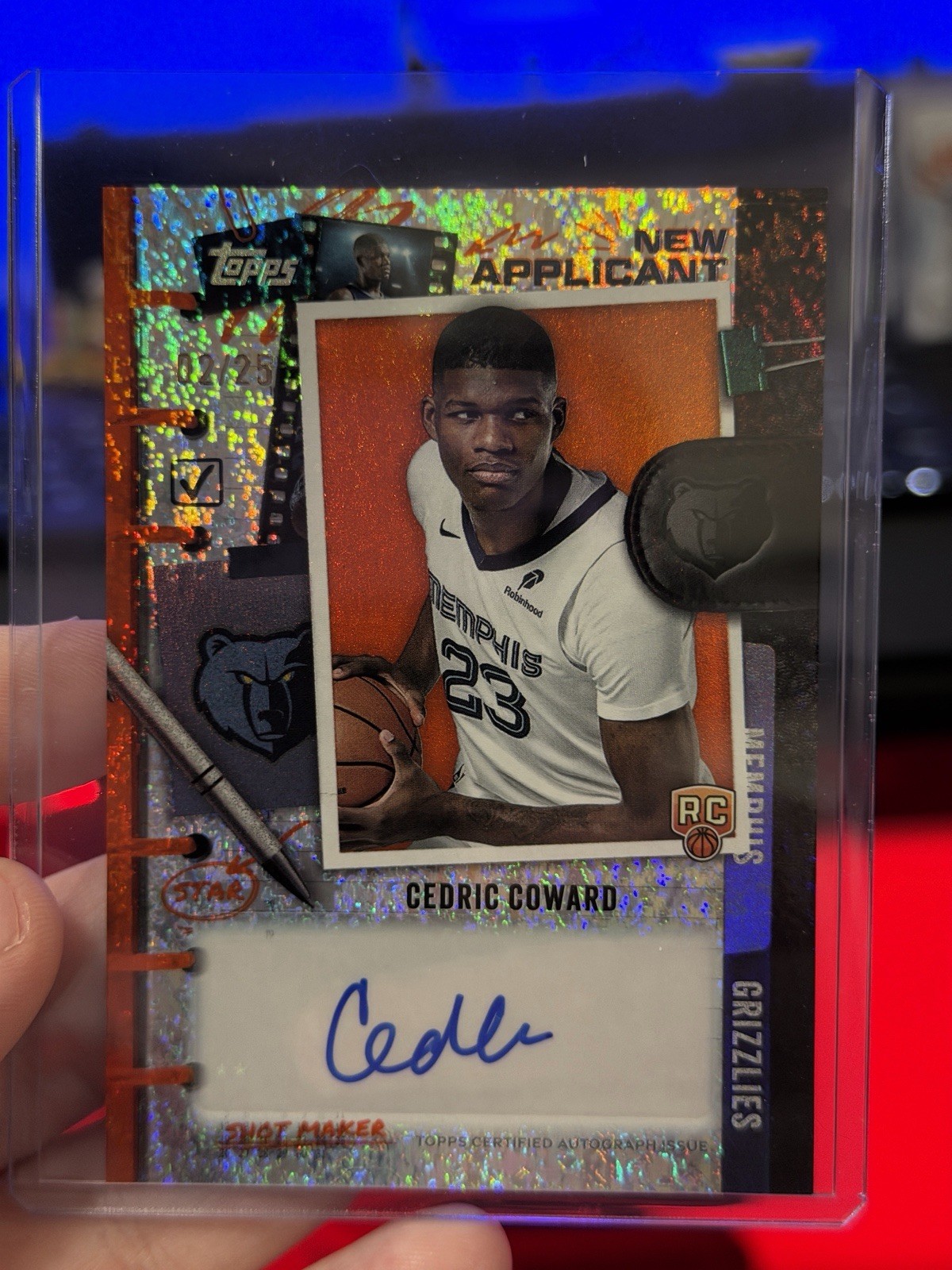 2025-26 Topps Flagship Cedric Coward RC Rookie New Applicant Auto Orange /25