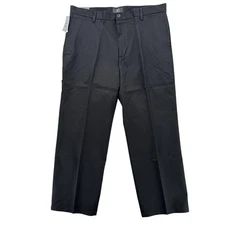 Dockers Signature Khaki Pants Mens 38x29 Black Classic Fit Flat Front Cotton NWT