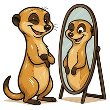 Funny Meerkat Car Sticker 9x9cm - Funny Animal Sticker for Car