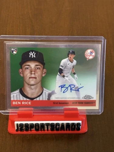 2025 Topps Chrome Platinum BEN RICE AUTOGRAPH ROOKIE CARD AUTO RC Yankees