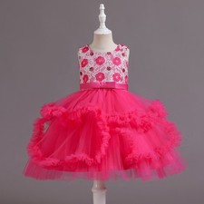 Princess Pageant Tutu Dress Kids Girls Sleeveless Wedding Bridesmaid Christmas