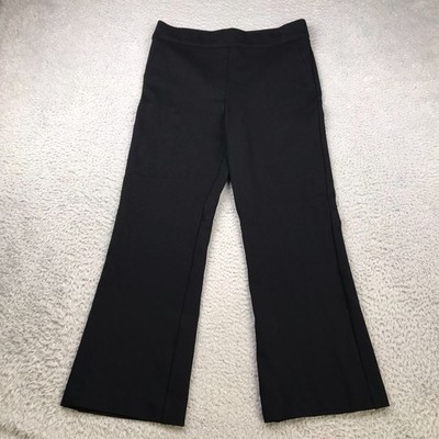 Spanx Pants Womens L (31x25.5) Black Ponte Pull On Cropped Bootcut Flare Slacks