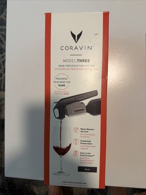 CORAVIN Model Three 3 Wine Preservation System Black w/ Extras EUC