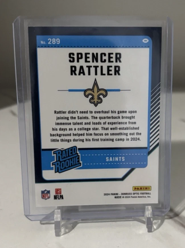 2024 Donruss Optic Football Spencer Rattler Rated Rookie New Orleans Saints - Image 2 of 2