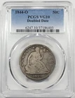 1844 O Seated Liberty Half Dollar PCGS VG-10 Doubled Date
