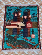 Vintage Afghan Rug 9/11  Handmade War Rug Afghan Tribal Handicraft knottad rug
