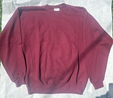 Vintage MAROON Walt Disney World Pullover Crew Neck BLANK Made In USA LARGE LG
