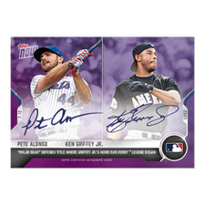 PETE ALONSO & KEN GRIFFEY JR DUAL SIGNED TOPPS NOW ASG HOME RUN DERBY CARD #505A