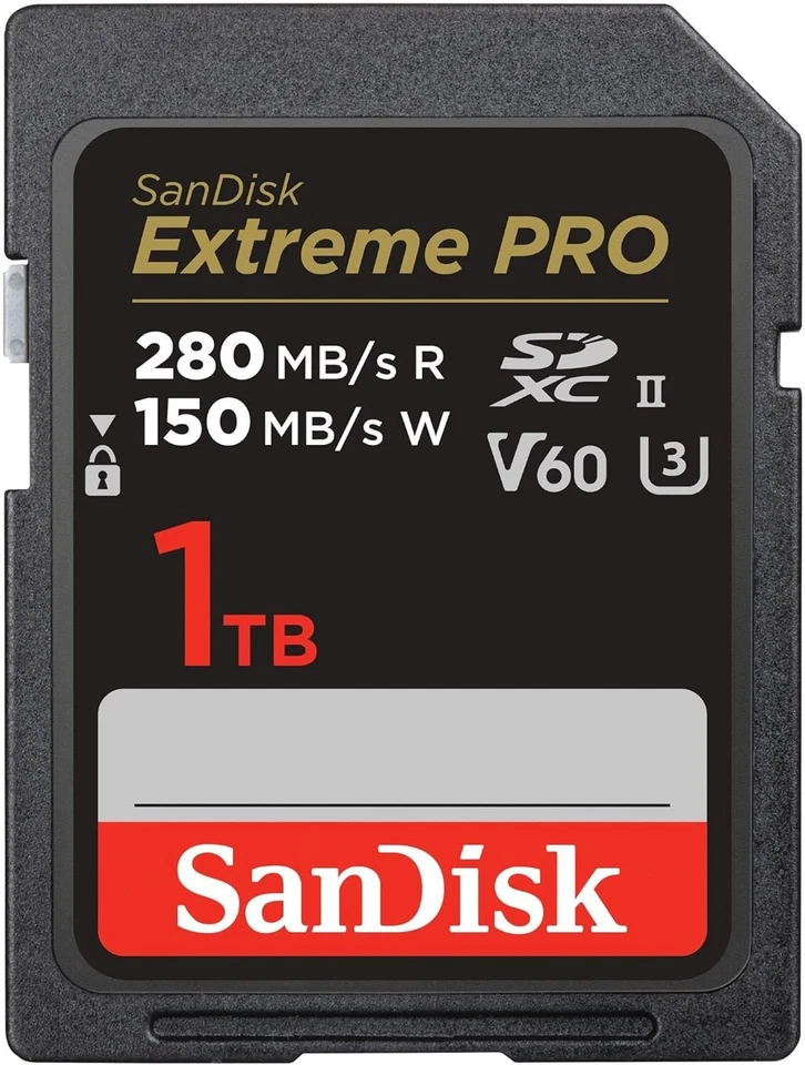 SanDisk Extreme Pro SDXC SDSDXEP 1TB 280MB/s V60 U3 C10 UHS-II SD Memory Card - Image 1 of 1
