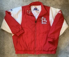 Vintage Apex One St.Louis Cardinals Mens XL  Red & White Quilted Jacket