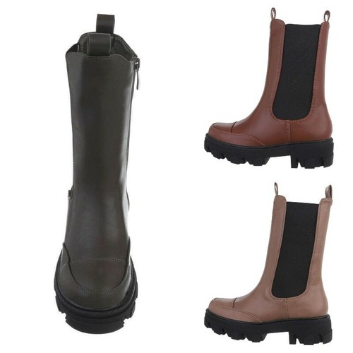Scarpe da donna stivali mezza gamba anfibi senza lacci stivaletti tacco  basso | eBay