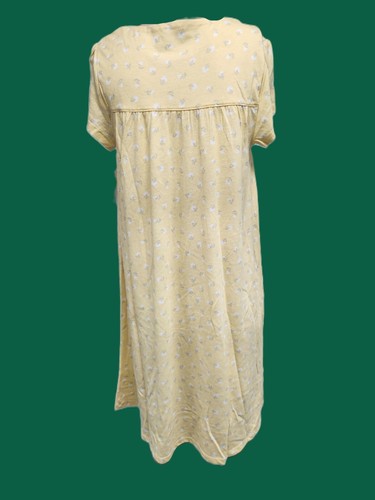 NWT Womens S/S Nightgown Croft & Barrow Yellow Floral Cotton Blend Knit - Picture 3 of 5