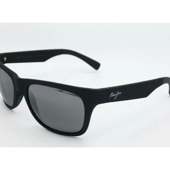 Maui Jim Kahi MJ 736-02MR Square Black Polarized Sunglasses Gray
