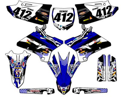 2002-2004 fits POLISPORT RESTYLE YZ 125 MAYHEM Blue Senge Graphics Kit Compat...