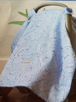 Baby car seat canopy infant carseat Cover blanket (NOA) fits all seat Blue  NEW