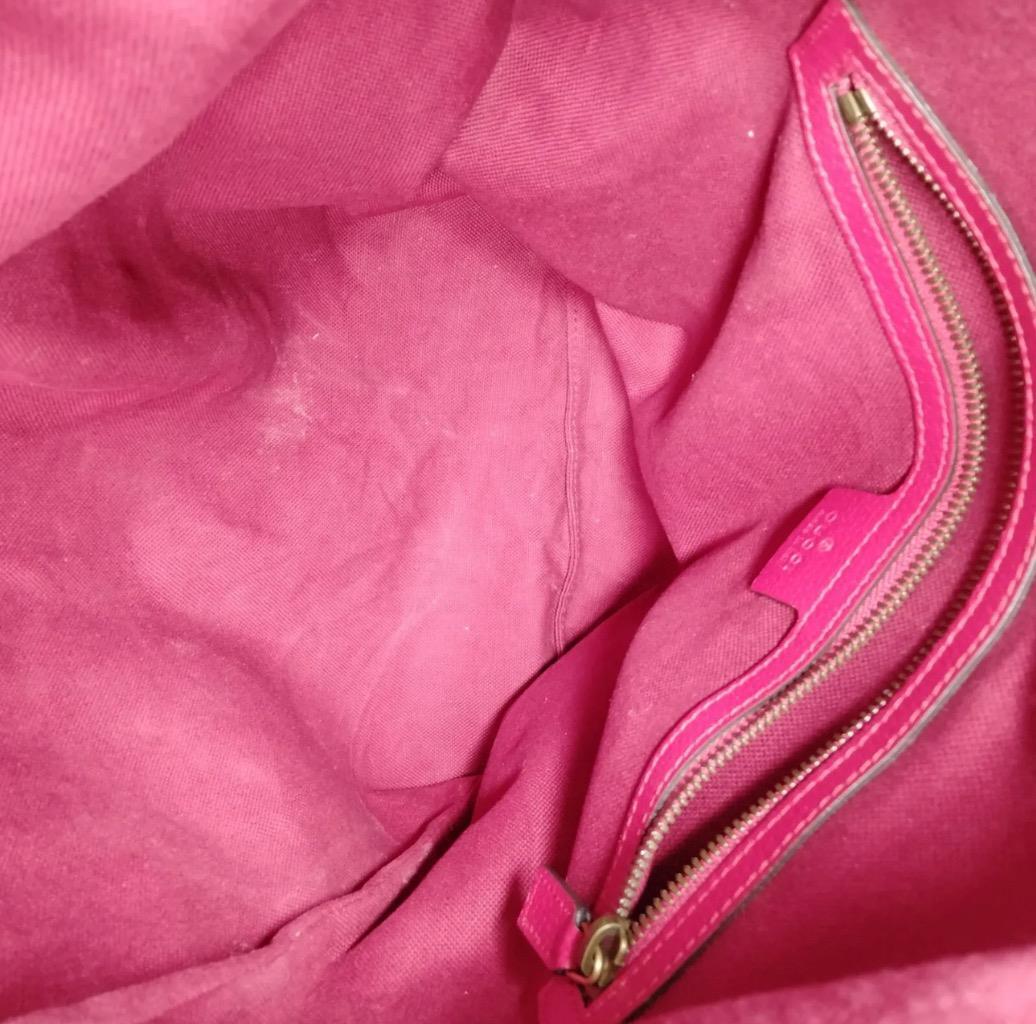 Gucci Logo Drawstring Backpack Striped Canvas Lar… - image 9