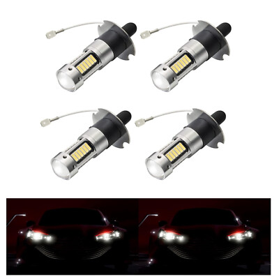 4PC H3 LED Fog Driving Light Bulbs 4014 Conversion Kit Super Bright 6000K White