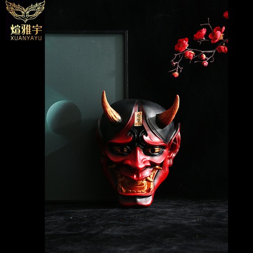 Maschera giapponese Prajna oggetti di scena cosplay fantasma diavolo Hannya Halloween maschera viso completa - Foto 10 di 19