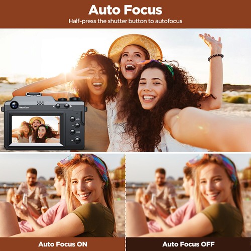 4K Digitalkamera 64GB Fotokamera Dual Kamera 64 MP Autofokus Vlogging Fotokamera - Bild 7 von 10