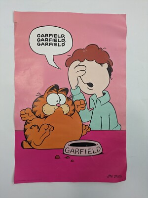 VTG Argus 1978 Garfield Poster #43416  Pink Jim Davis 14'' x 21'' 