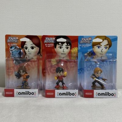 Nintendo Amiibo Mii Brawler Mii Gunner Mii Swordsman 3set Super Smash Brothers