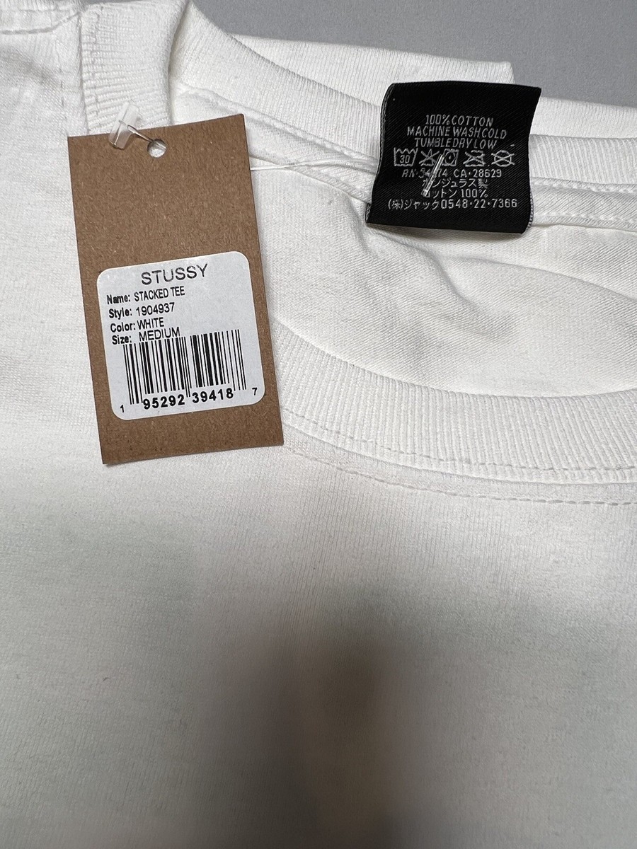 Stussy Stacked Tee - White Medium | eBay