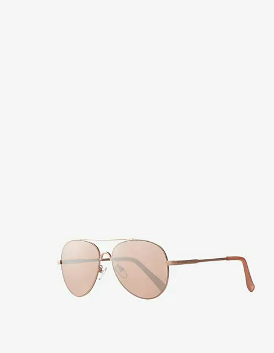 Express Women Mirrored Gold Metal Frame Aviator Sunglasses  display picture 3