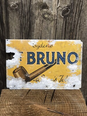 Vintage Pfeifentabak Schild Bruno Flake 