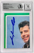 Topps Grease 1978 #70 Signed by John Travolta Beckett BAS Witnessed Graded 10