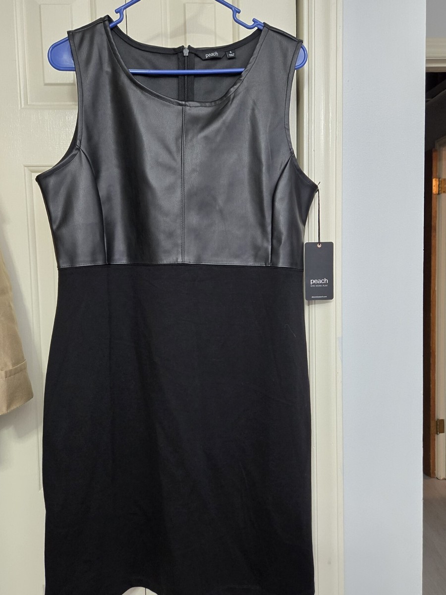 ASO MATRIX DRESS Womens LARGE Black Faux Leather Top Poly Bottom NWT | eBay ASO MATRIX DRESS Womens LARGE Black Faux Leather Top Poly Bottom NWT | eBay