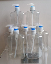 Empty Soap Bottles x 10 Dispenser 500ml Handwash Liquid Wash Pump Plain Reuse