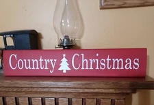 Country Christmas Rustic Primitive Sign Country Home Décor 18in