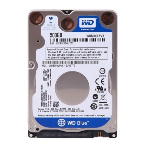Western Digital 500GB WD5000LPVX 5400RPM SATA 2.5" HDD Hard Disk Drive 7mm - Picture 3 of 6