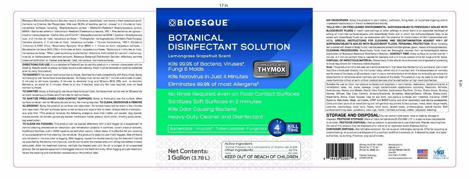 Bioesque Disinfectant Solution (Case of 12 Quarts) Includes 12 Sprayers per Case Populaire SALE, geweldige aanbiedingen