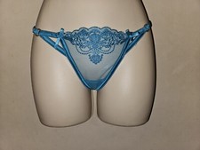 Honey Birdette Natalie Blue Thong size Small NWT