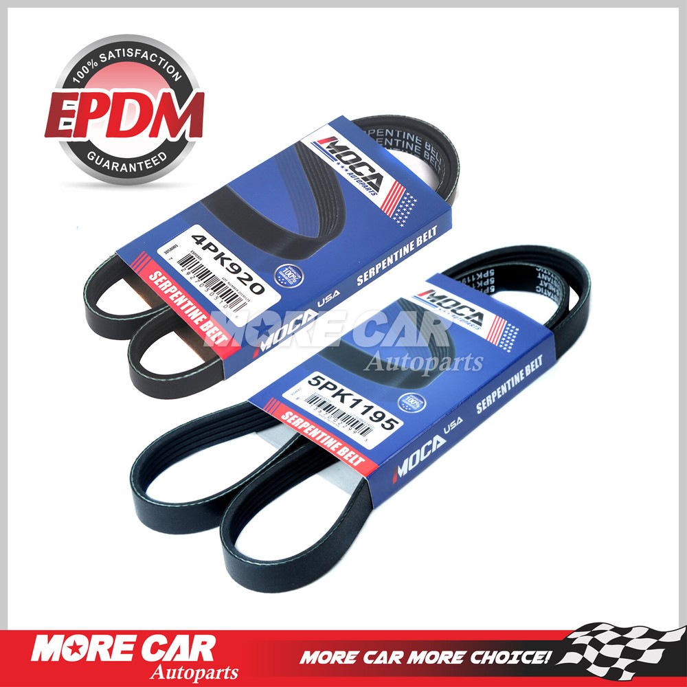 98-02 Mazda 626 2.0L Serpentine Belt Kit EPDM 4PK920 5PK1195 AC PS Compatible  