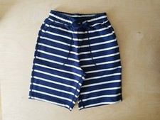 NWT Hanna Andersson NAVY BLUE ECRU STRIPED FRENCH TERRY SHORTS 130 8  36