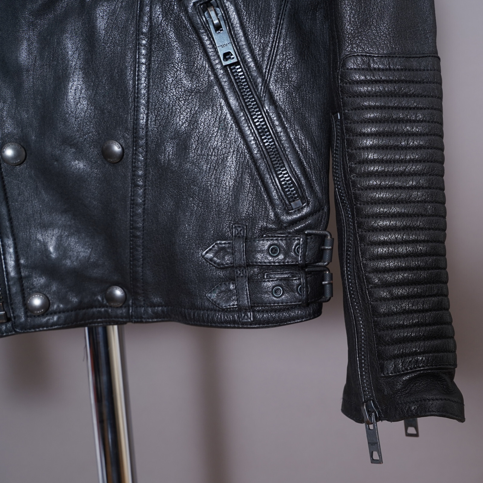 BURBERRY Leather Jacket LARGE Mens Black Brit Biker Runway Prorsum L Grail thumbnail 11