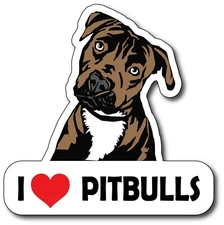 I Love Pitbulls Sticker Dog Lover Laptop Car Window Bumper K9 Pit bull Pet Decal