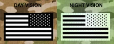 REVERSE USA FLAG WHITE ON IR MB SolasX PATCH 3.5"X2" WITH VELCRO® BRAND FASTENER