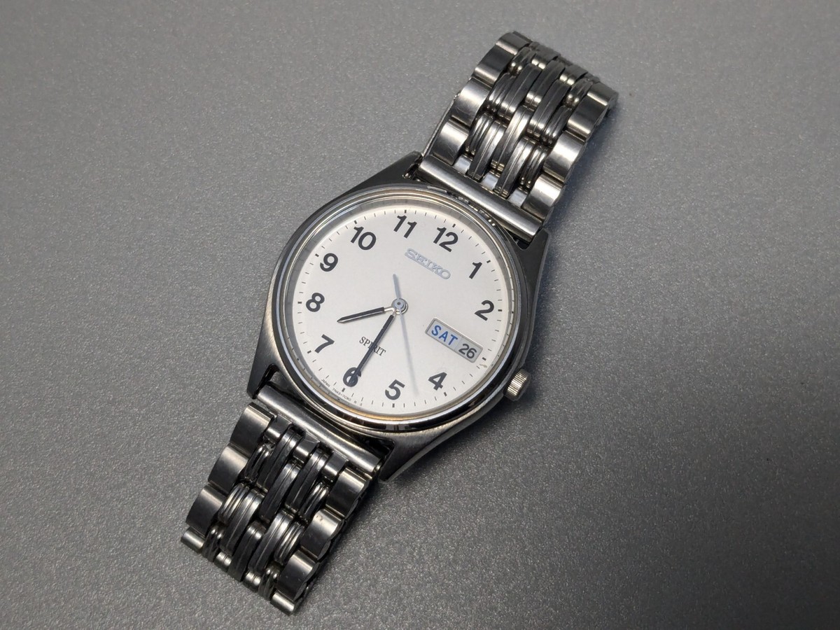 N/Battery Seiko SPIRIT 7N43-7B60 White Dial QUARTZ Men's