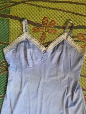 Vintage Blue Silk Slip Nightgown